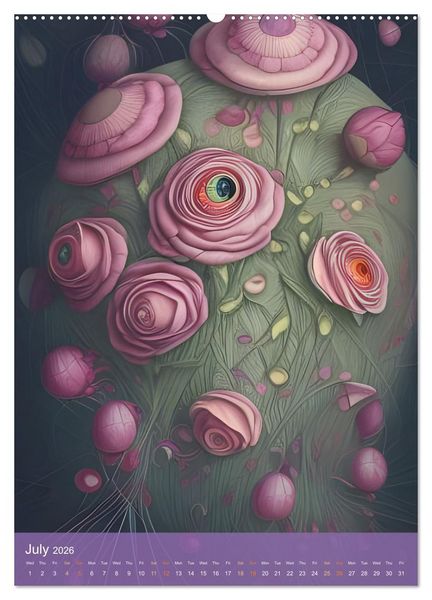 Produktbild: Enchanted Eyes (High Quality Premium Wall Calendar 2026 DIN A2 portrait),CALVENDO 12 Month Wall Calendar