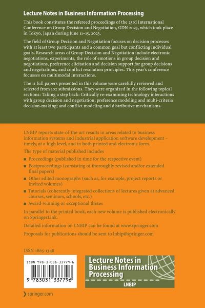 Produktbild: Group Decision and Negotiation in the Era of Multimodal Interactions
