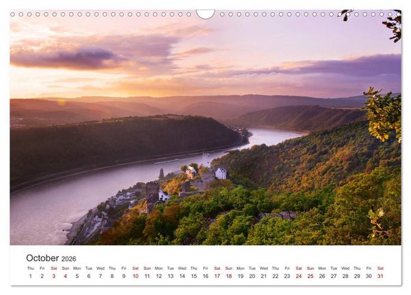Produktbild: Rhine Valley and Castles (Wall Calendar 2026 DIN A3 landscape), CALVENDO 12 Month Wall Calendar
