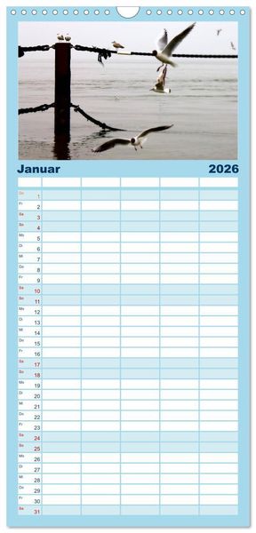 Produktbild: Familienplaner 2026 - Nordseefeeling - Cuxhaven mit 5 Spalten (Wandkalender, 21 x 45 cm) CALVENDO