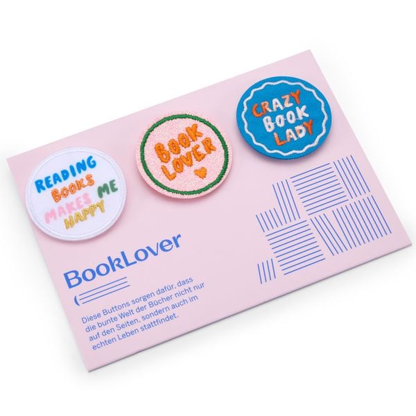 Buttons 3er Set 'BookLover'