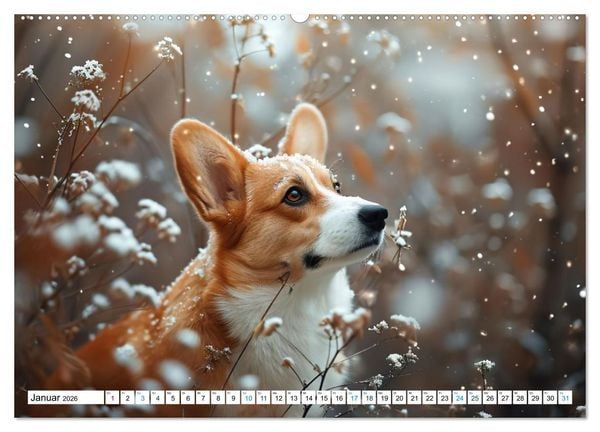 Produktbild: Happy Corgis (Wandkalender 2026 DIN A2 quer), CALVENDO Monatskalender
