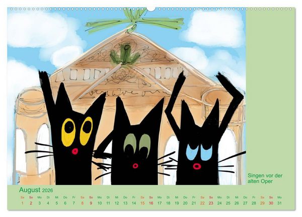 Produktbild: Frau Kami Katze entdeckt Frankfurt am Main (Wandkalender 2026 DIN A2 quer), CALVENDO Monatskalender