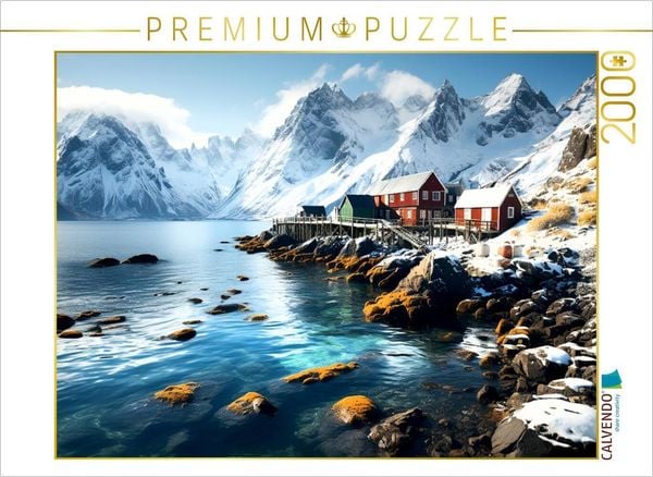 CALVENDO Puzzle Rote Häuser | 2000 Teile Lege-Größe 90x67cm Foto-Puzzle für glückliche Stunden