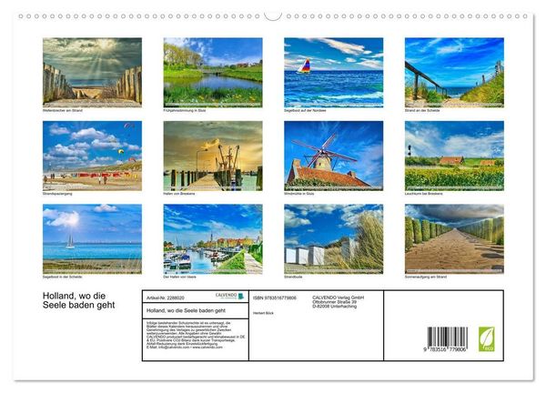 Produktbild: Holland, wo die Seele baden geht (hochwertiger Premium Wandkalender 2027 DIN A2 quer), Kunstdruck in Hochglanz