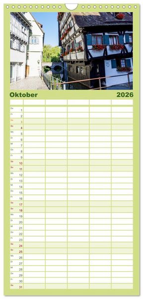 Produktbild: Familienplaner 2026 - Ulm einfach liebenswert mit 5 Spalten (Wandkalender, 21 x 45 cm) CALVENDO