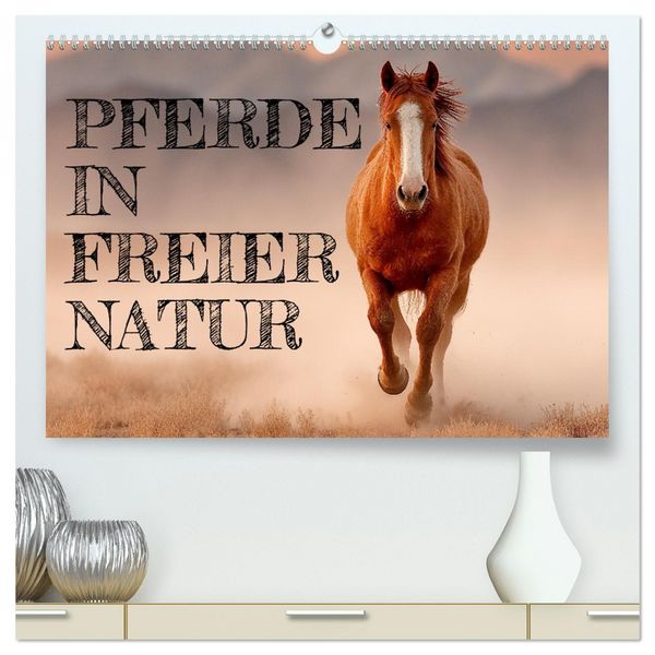 Produktbild: Pferde in freier Natur (hochwertiger Premium Wandkalender 2026 DIN A2 quer), Kunstdruck in Hochglanz