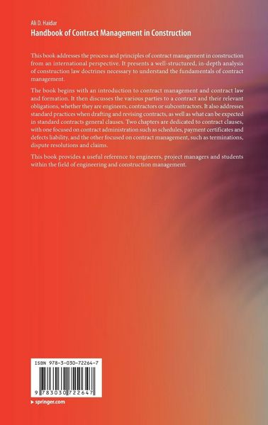 Produktbild: Handbook of Contract Management in Construction
