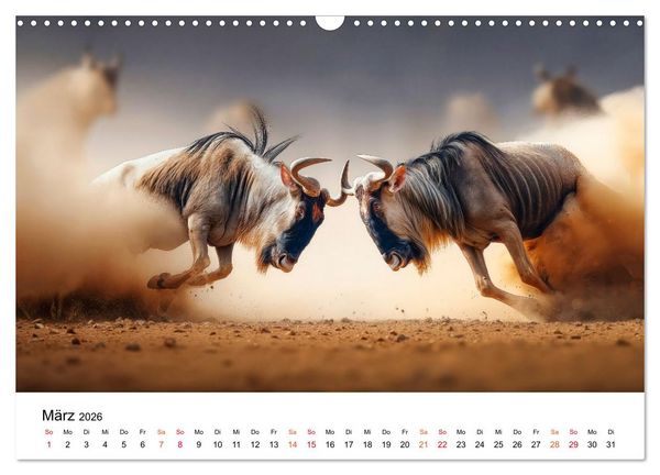Produktbild: Gnus - die gro&szlig;en Wanderer (Wandkalender 2026 DIN A3 quer), CALVENDO Monatskalender