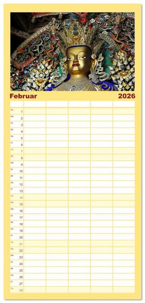 Produktbild: Familienplaner 2026 - Buddhas & Bhodisattvas mit 5 Spalten (Wandkalender, 21 x 45 cm) CALVENDO
