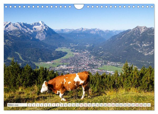 Produktbild: Urlaub in der Zugspitz Region (Wandkalender 2026 DIN A4 quer), CALVENDO Monatskalender