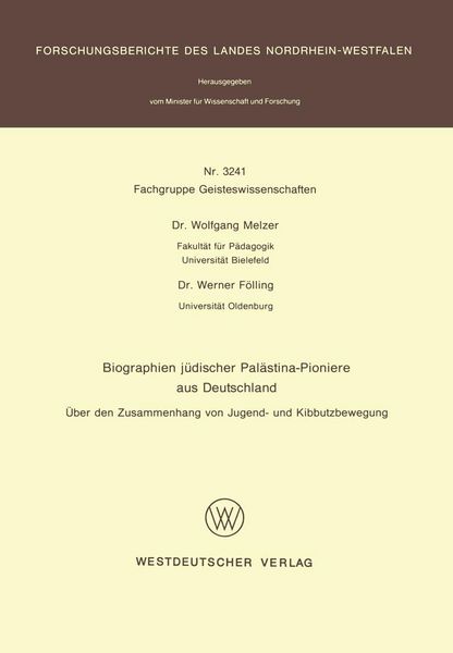 Produktbild: Biographien j&uuml;discher Pal&auml;stina-Pioniere aus Deutschland