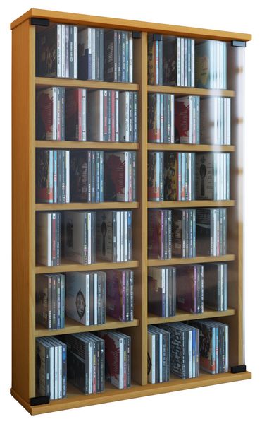 Produktbild: Holz CD DVD Stand Regal Schrank Roma Glast&uuml;r
