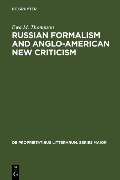 Produktbild: Russian Formalism and Anglo-American New Criticism