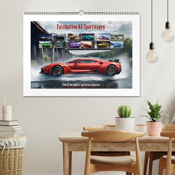 Produktbild: Faszination KI-Sportwagen (Wandkalender 2026 DIN A2 quer), CALVENDO Monatskalender