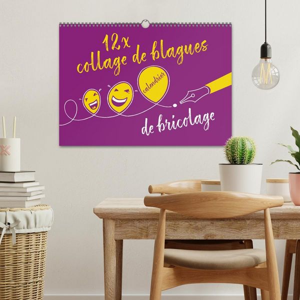 Produktbild: 12 x collage de blagues - calendrier de bricolage (Calendrier mural 2026 DIN A3 vertical), CALVENDO calendrier mensuel