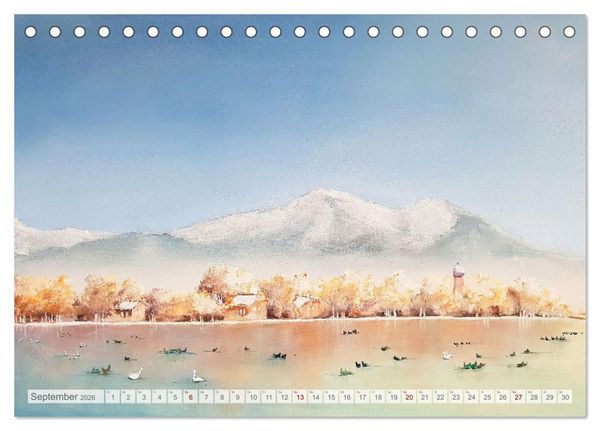 Produktbild: Winterzauberwelt - Gemalte Winterlandschaften (Tischkalender 2026 DIN A5 quer), CALVENDO Monatskalender