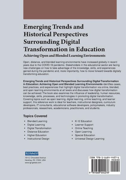 Produktbild: Emerging Trends and Historical Perspectives Surrounding Digital Transformation in Education