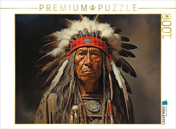 Produktbild: CALVENDO Puzzle H&auml;uptling - Indianer | 1000 Teile Lege-Gr&ouml;&szlig;e 64x48cm Foto-Puzzle f&uuml;r gl&uuml;ckliche Stunden