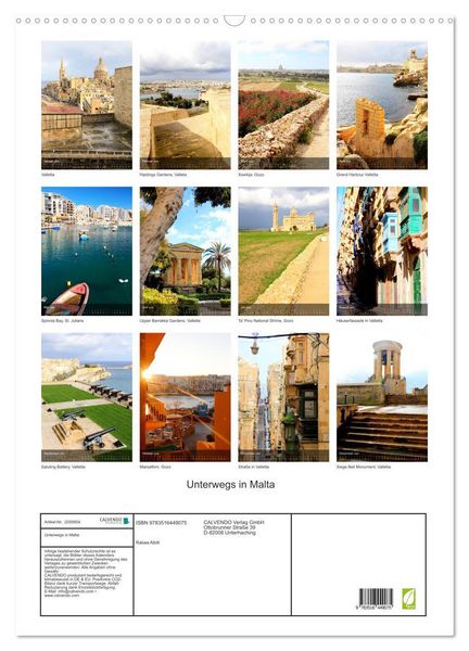 Produktbild: Unterwegs in Malta (Wandkalender 2026 DIN A2 hoch), CALVENDO Monatskalender