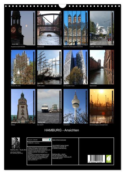 Produktbild: HAMBURG - Ansichten (Wandkalender 2026 DIN A3 hoch), CALVENDO Monatskalender