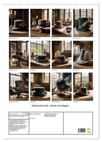 Produktbild: Historische H&uuml;te - stilvoll und elegant (Wandkalender 2026 DIN A2 hoch), CALVENDO Monatskalender
