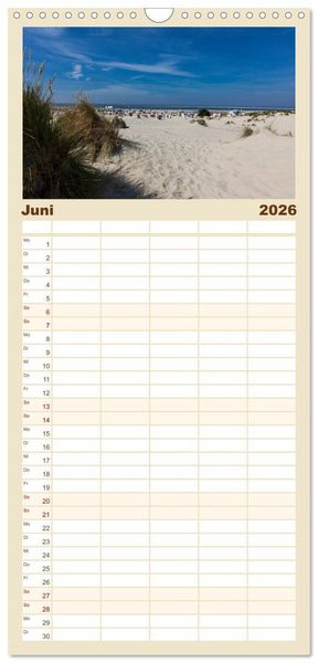 Produktbild: Familienplaner 2026 - Ostfriesland - Tour mit 5 Spalten (Wandkalender, 21 x 45 cm) CALVENDO