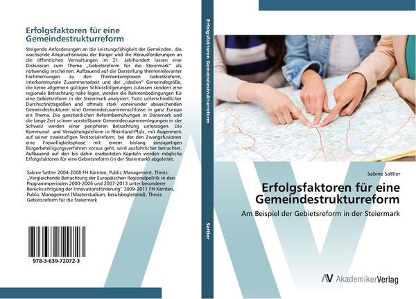Erfolgsfaktoren für eine Gemeindestrukturreform, Taschenbuch von Sabine Sattler, AV Akademikerverlag, 9783639720723