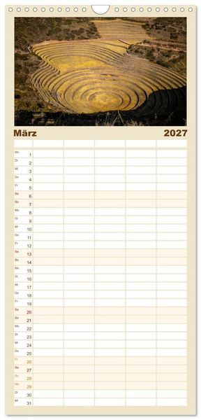 Produktbild: Familienplaner 2027 - Peru - Traumreise durch das Land der Inka mit 5 Spalten (Wandkalender, 21 x 45 cm) CALVENDO