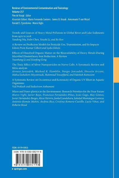 Produktbild: Reviews of Environmental Contamination and Toxicology Volume 257