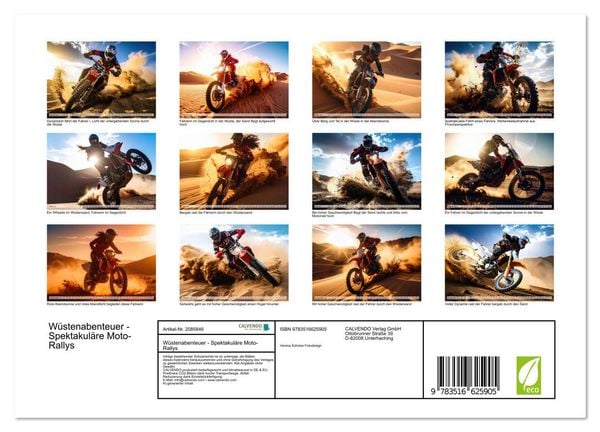 Produktbild: W&uuml;stenabenteuer - Spektakul&auml;re Moto-Rallys (Wandkalender 2026 DIN A4 quer), CALVENDO Monatskalender
