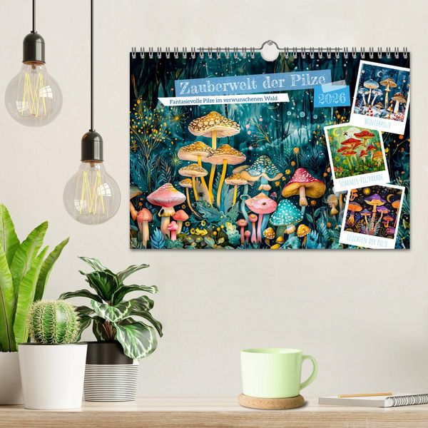 Produktbild: Zauberwelt der Pilze - Fantasievolle Pilze im verwunschenen Wald (Wandkalender 2026 DIN A4 quer), CALVENDO Monatskalender