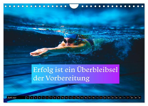 Produktbild: St&auml;rker als gestern &ndash; Sportliche Motivation in Bildern und Spr&uuml;chen (Wandkalender 2027 DIN A4 quer), CALVENDO Monatskalender