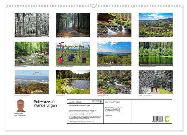 Produktbild: Schwarzwald-Wanderungen (Wandkalender 2026 DIN A2 quer), CALVENDO Monatskalender