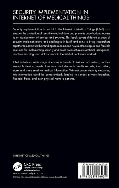 Produktbild: Security Implementation in Internet of Medical Things