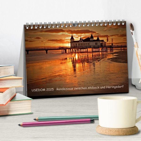 Produktbild: Usedom 2026 Rendezvous zwischen Ahlbeck und Heringsdorf (Tischkalender 2026 DIN A5 quer), CALVENDO Monatskalender