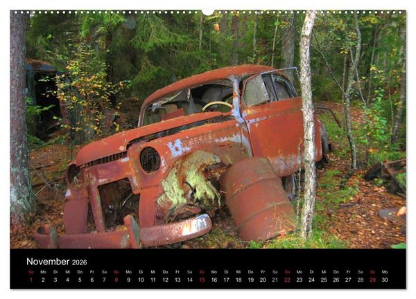 Produktbild: Schrottautos im Kyrk&ouml; Mosse (Wandkalender 2026 DIN A2 quer), CALVENDO Monatskalender