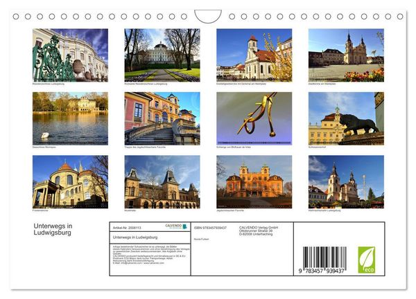 Produktbild: Unterwegs in Ludwigsburg (Wandkalender 2026 DIN A4 quer), CALVENDO Monatskalender