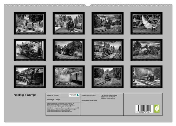 Produktbild: Nostalgie Dampf (hochwertiger Premium Wandkalender 2026 DIN A2 quer), Kunstdruck in Hochglanz