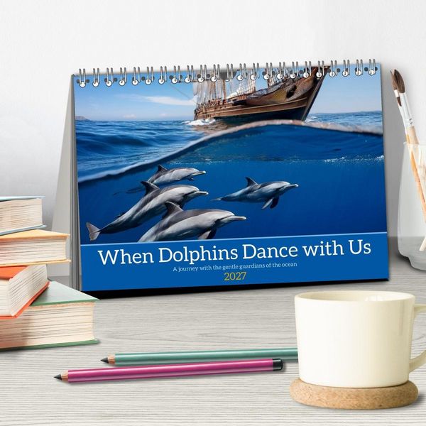 Produktbild: When Dolphins Dance with Us (Desk Calendar 2027 DIN A5 landscape), CALVENDO 12 Month DeskCalendar