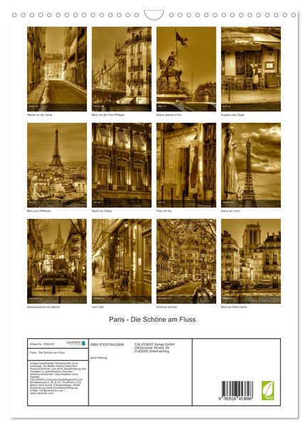 Produktbild: Paris - Die Sch&ouml;ne am Fluss (Wandkalender 2026 DIN A3 hoch), CALVENDO Monatskalender
