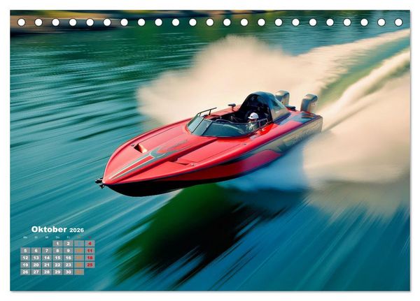Produktbild: Speedboote (Tischkalender 2026 DIN A5 quer), CALVENDO Monatskalender