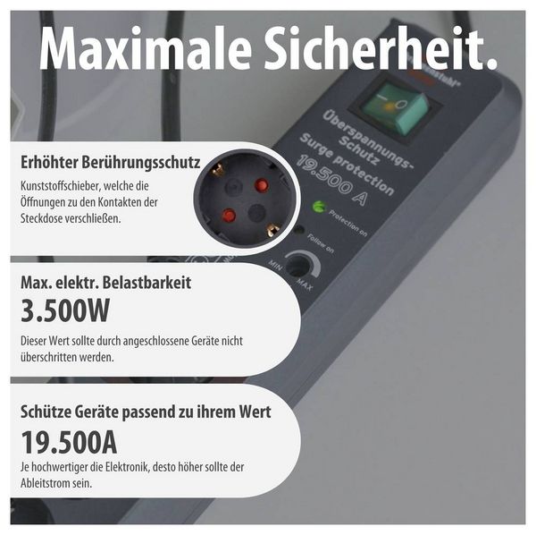 Produktbild: Brennenstuhl 1159490966 Main/Follow-Steckdosenleiste 5fach Anthrazit Schutzkontakt 1St.