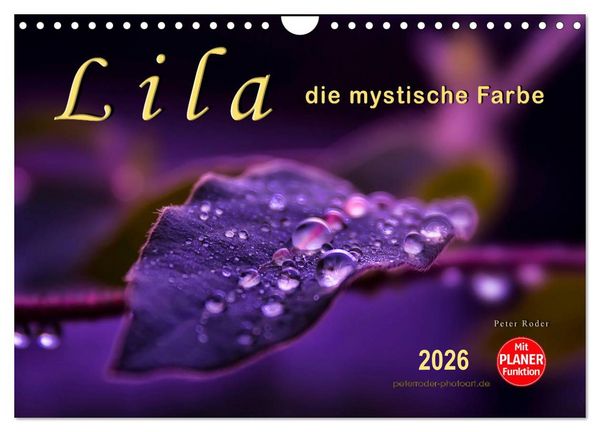 Lila - die mystische Farbe (Wandkalender 2026 DIN A4 quer), CALVENDO Monatskalender