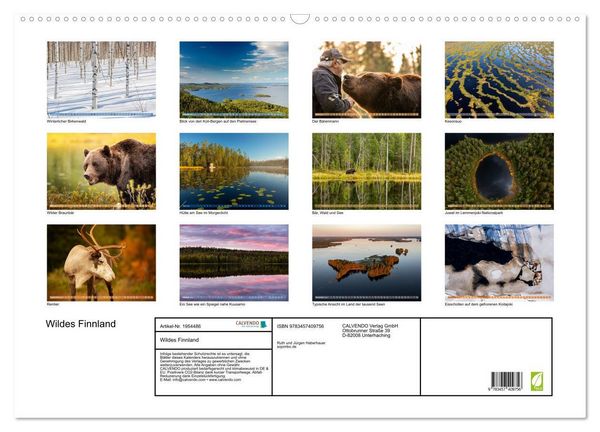 Produktbild: Wildes Finnland (Wandkalender 2026 DIN A2 quer), CALVENDO Monatskalender