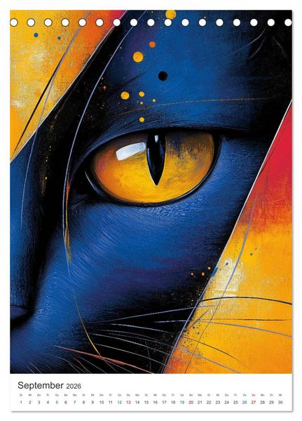 Produktbild: Kunterbunte Katzenbande (Tischkalender 2026 DIN A5 hoch), CALVENDO Monatskalender