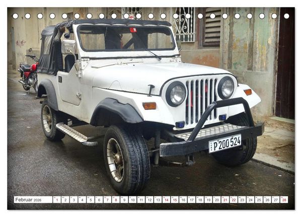 Produktbild: Cuba Jeeps - Gel&auml;ndewagen Oldtimer (Tischkalender 2026 DIN A5 quer), CALVENDO Monatskalender