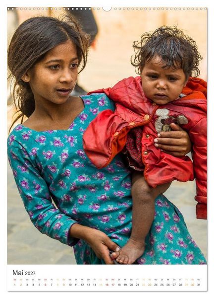 Produktbild: Menschen in Nepal (Wandkalender 2027 DIN A2 hoch), CALVENDO Monatskalender