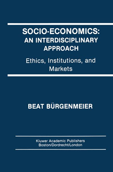 Produktbild: Socio-Economics: An Interdisciplinary Approach