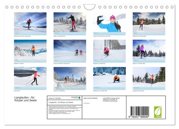 Produktbild: Langlaufen - f&uuml;r K&ouml;rper und Seele (Wandkalender 2026 DIN A4 quer), CALVENDO Monatskalender